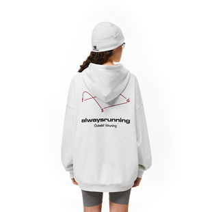 宽松情侣装 运动连帽卫衣男女秋季 上衣 后背字母线条排版 FDR官方店