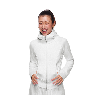 连帽卫衣外套女秋季 开衫 高领收腰运动上衣 蓄热保暖修身 FDR官方店