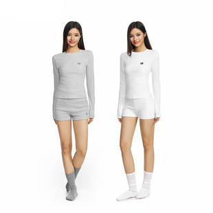 t恤女秋季 长袖 辣妹显瘦内搭运动上衣 R字印花圆领修身 FDR官方店