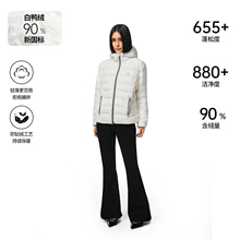 FDR官方店 撞色拉链分割外套男轻薄修身连帽排骨羽绒服女款冬季