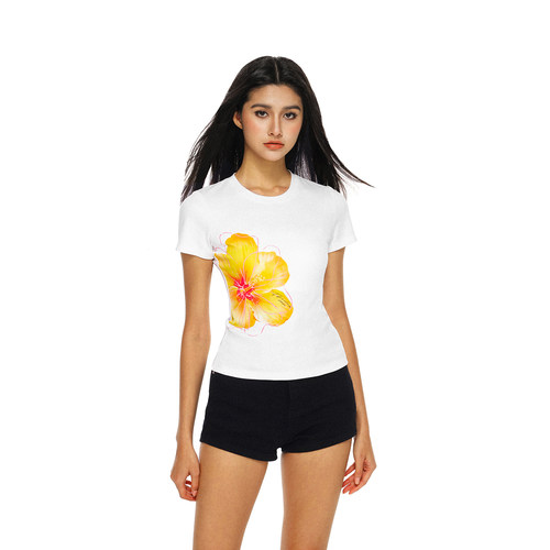 FDR官方店美式植物花卉印花短袖