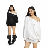 Удерживающая тепло осенняя толстовка, спортивный костюм, лонгслив, открытые плечи и длинный рукав