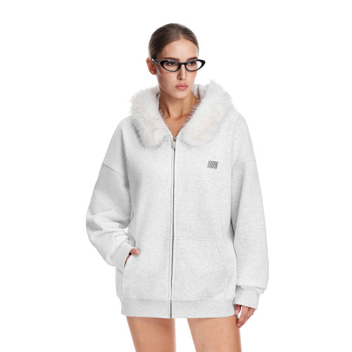 FDR官方店熊耳朵可拆卸毛领卫衣