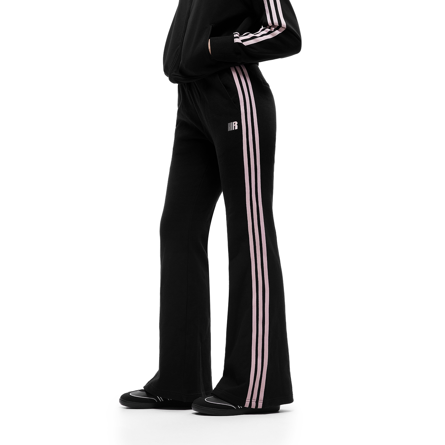 FDR官方店微喇撞色绣花织带卫裤