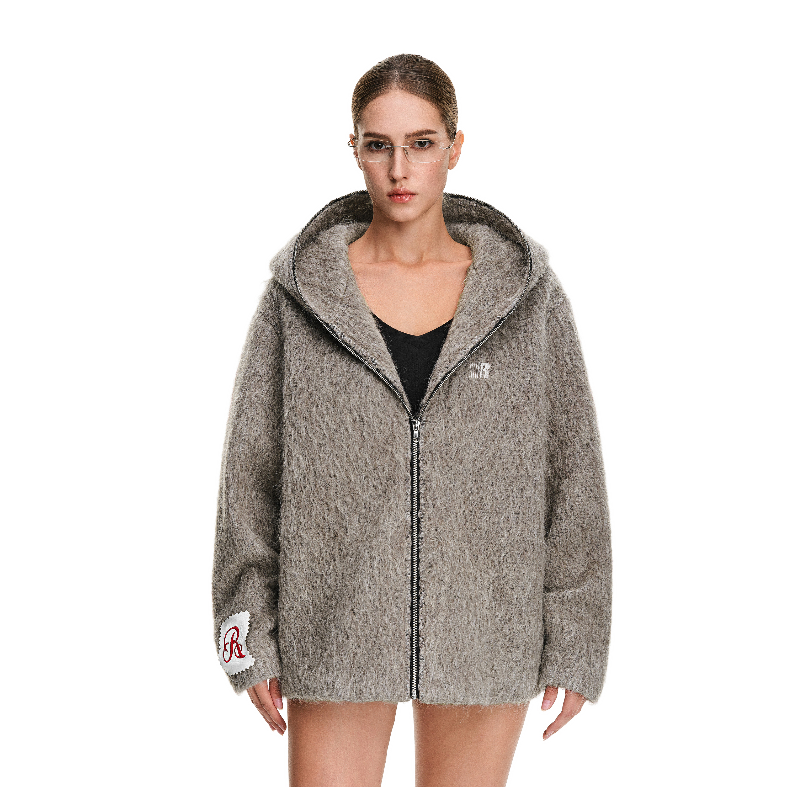 FDR官方店  小香风毛呢女款外套加厚保暖2025新款连帽拉链韩系男