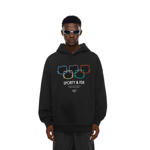 FDR官方店 宽松运动上衣 Kitty猫奥林匹克五色环连帽卫衣男女秋季