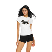 FDR官方店 情侣休闲上衣体恤 潮牌美式 墨镜腊肠狗短袖 t恤男女夏季