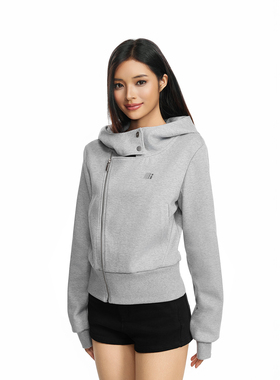 FDR官方店 保暖空气层连帽卫衣外套女秋季运动开衫长袖上衣