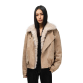 FDR 仿麂皮斜门襟立领棉衣棉服男秋冬新款 夹棉可拆毛领夹克外套女