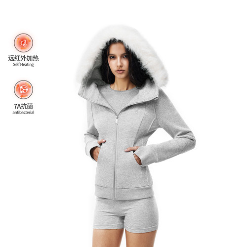 FDR官方店可拆卸毛领收腰卫衣