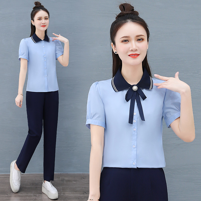 幼儿园老师园服夏季幼师服t恤夏装教师工作服短袖早教工衣运动装