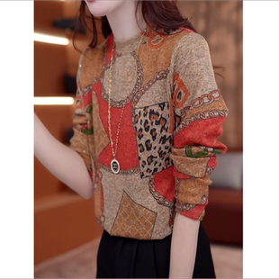 秋冬装新款德绒长袖打底衫女C时尚妈妈气质减龄上衣保暖内搭小衫