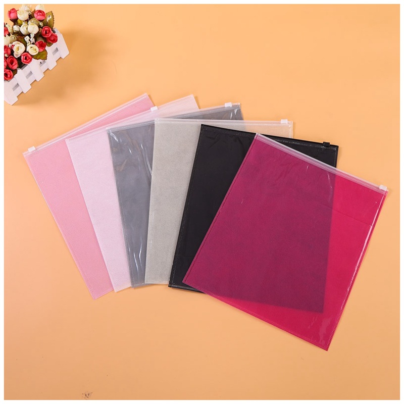 无纺布拉链袋子磨砂包装防尘收纳袋印刷服装拉链透明袋子