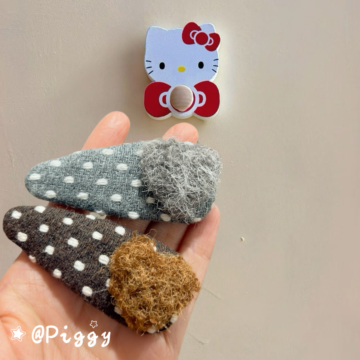 韩版秋冬新布艺卡通波点格子毛绒爱心金属配饰精致bb夹碎发刘海夹