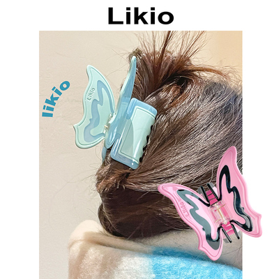 Likio 拼色羽翼蝴蝶发抓