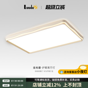 家用大氣長方形波浪紋大廳主燈臥室燈具 奶油風客廳吸頂燈2025新款