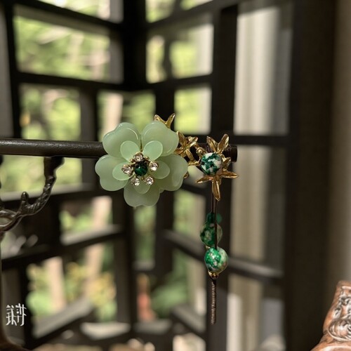 重工盘发发簪木质新中式