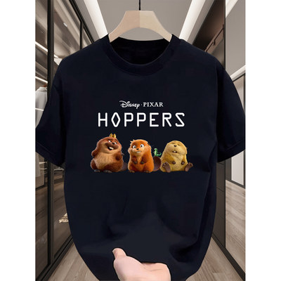 潮流动画河狸变身计划Hoppers狸想世界印花纯棉短袖T恤男女亲子装