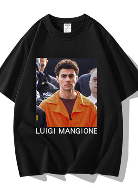 Luigi Mangione橙色超人照片路易吉曼吉奥内同款囚服短袖T恤衣服