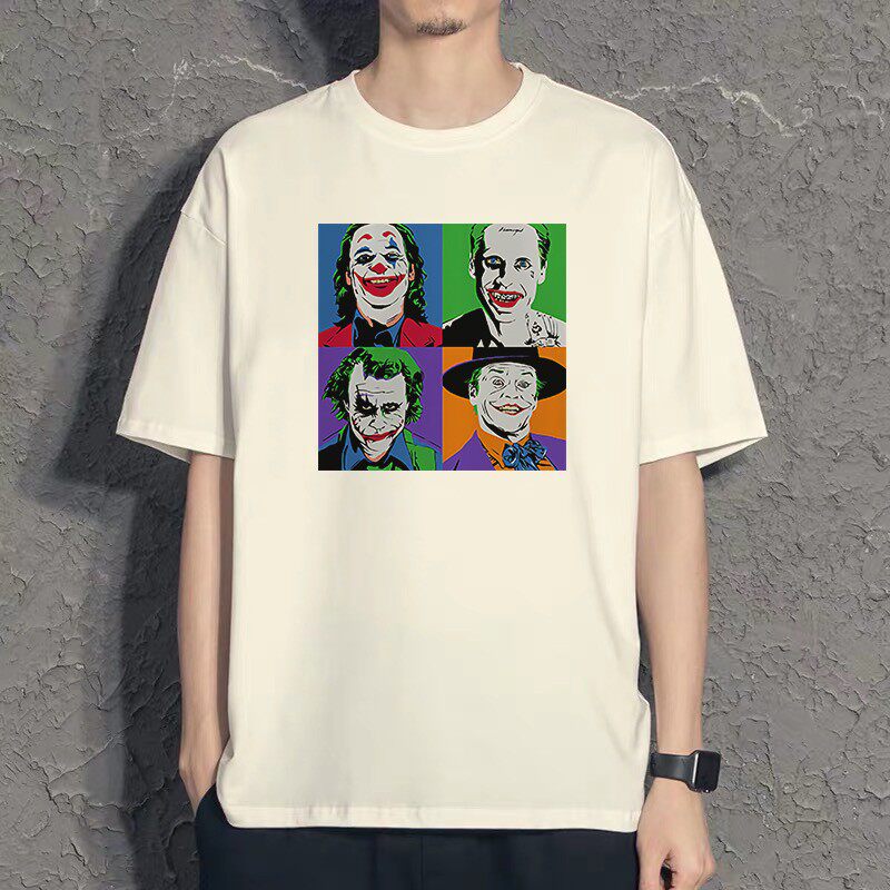 蝙蝠侠T恤小丑电影希斯莱杰同款短袖joker周边男女联名衣服