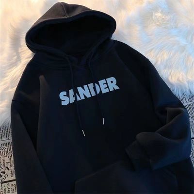 新款纯棉连帽卫衣男春秋宽松大码百搭潮牌秋冬款加绒加厚外套上衣