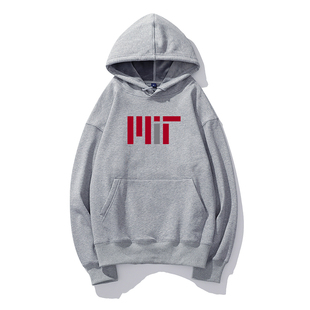 秋冬美国大学麻省理工学院MIT连帽卫衣男留学生帽衫校服纪念外套