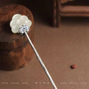 新款梦华录祥云s925银步摇发簪女夏天古风高级感盘发钗子发钗簪子