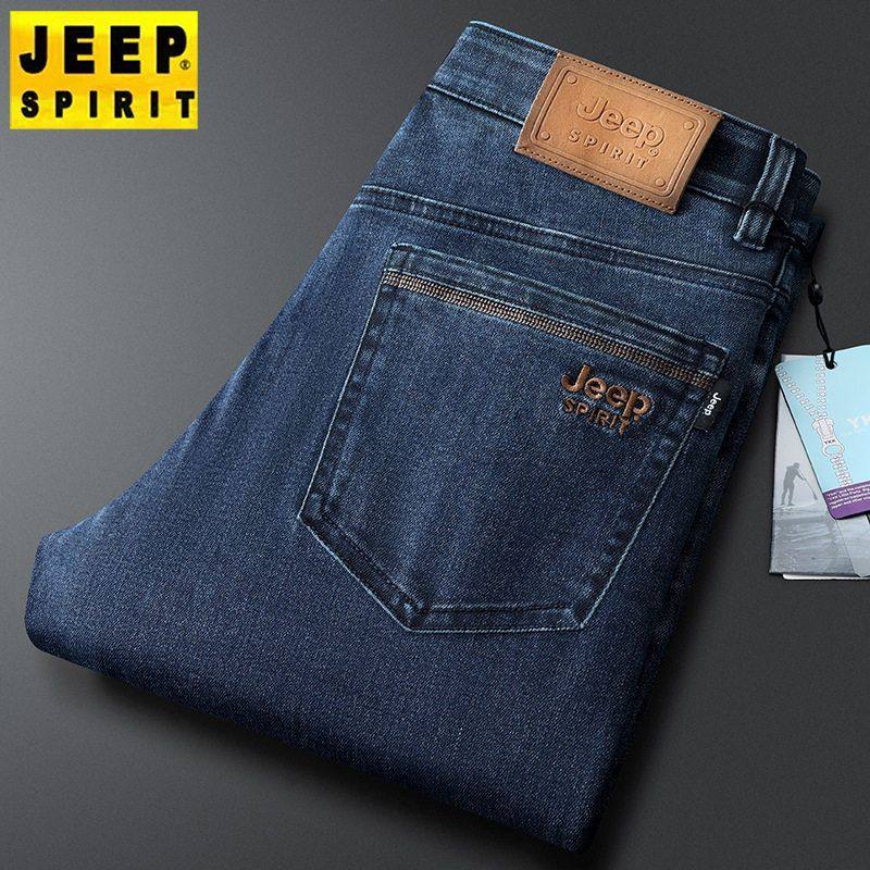 吉普男牛仔裤商务休闲宽松直筒弹力中腰 刺绣厚牛仔布裤牛仔男裤,男装,牛仔裤,淘宝优惠券,粉丝福利购,淘宝优惠卷