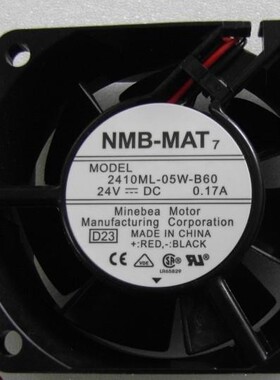 全新美蓓亚NMB 2410ML-05W-B60 6025 DC24V 0.17A 变频器散热风扇