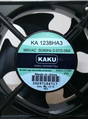 轴流风机全新台湾卡固KAKU12038风机KA1238HA3 金属风机 380V