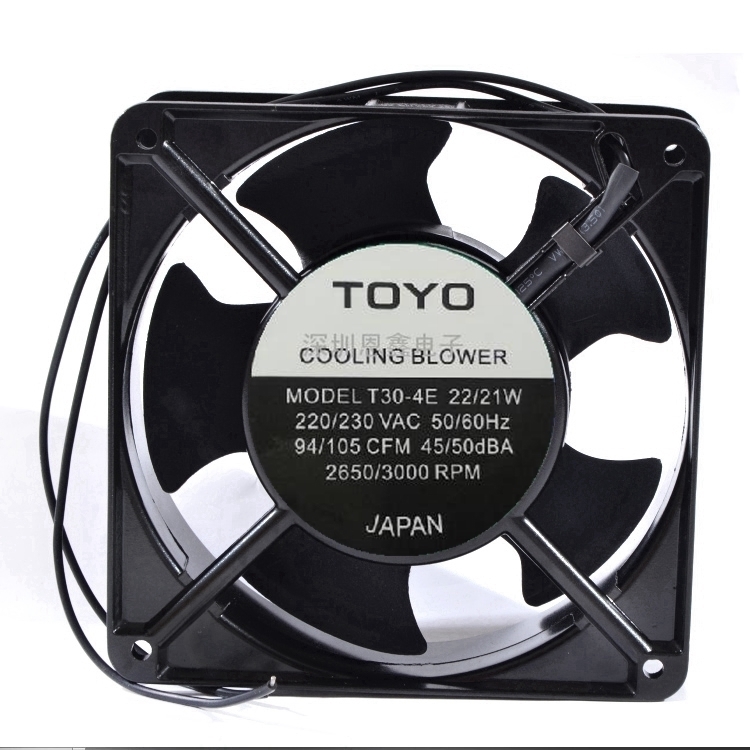 原装日本TOYO T30-4E 220/230V 22/21W 120*120*38铝框交流排气扇