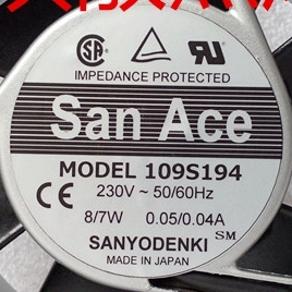 109S092/093/094/091/095/096/192/193/194 Sanyo/三洋 200V风扇