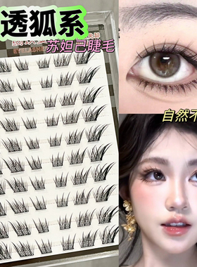 免胶狐系苏妲己假睫毛女仿真自然漫画款斜飞婴儿直狐狸眼睫毛女团