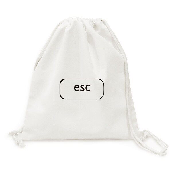 键盘符号esc退出键帆布背包购物旅行双肩拉带抽绳书包礼物