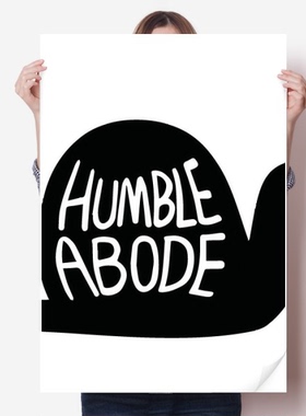 黑色蜗牛动物剪影自然海报贴纸80x55cm墙贴纸卧室家居装饰