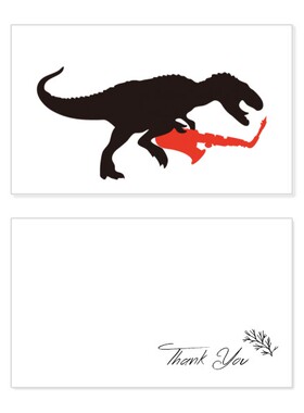 200张定制贺卡留言卡生日祝福diy感恩小卡片国外创意恐龙感谢卡