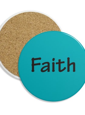 信仰Faith英文励志词语圆形杯垫水杯隔热垫2片装礼品礼物茶道