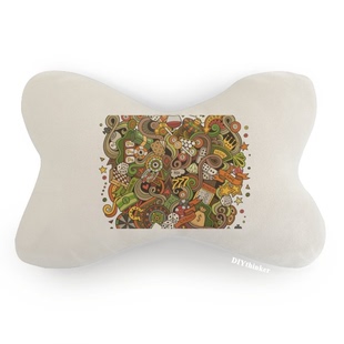 赌场酒吧游戏骰子图案汽车头枕颈枕座椅枕头护颈枕创意礼物