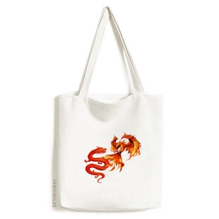 龙生九子凤育九雏周边定制白色单肩帆布包手提袋时尚环保袋礼物