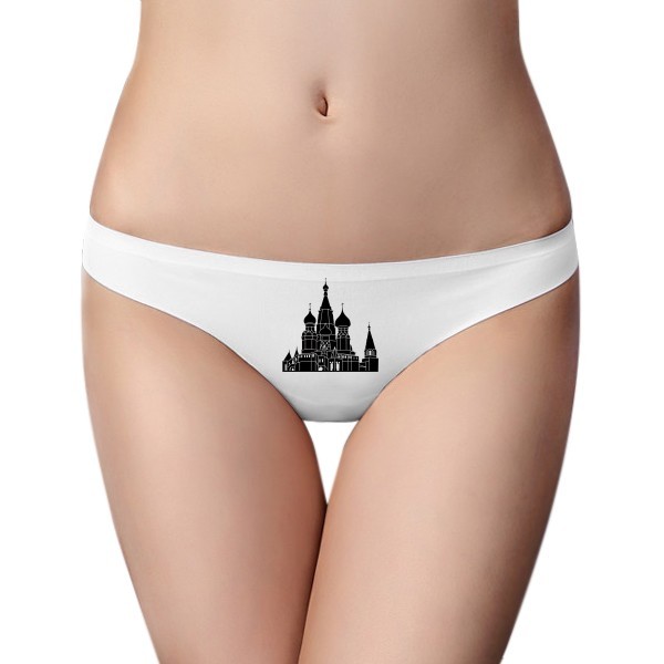 俄罗斯女士白色无痕丁字裤
