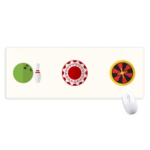 赌场小元素插画纹样超大号游戏办公防滑锁边鼠标垫80x30cm礼物