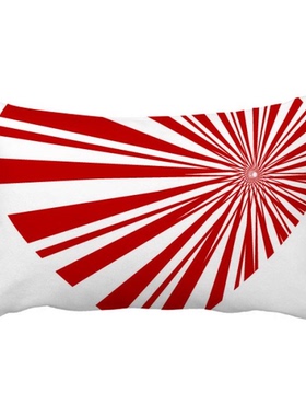 情人节红色心形放射图案抱枕靠枕腰枕沙发靠垫双面含芯礼物