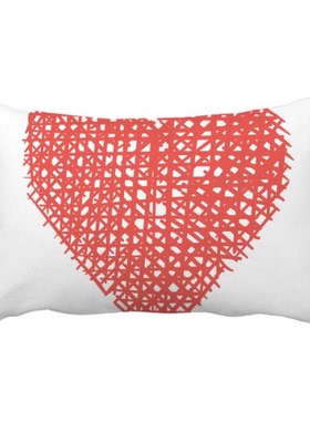 情人节粉红色心形涂鸦抱枕靠枕腰枕沙发靠垫双面含芯礼物安全午睡