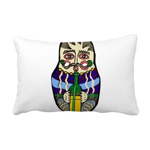 喝酒的俄罗斯人套娃俄国文化抱枕靠枕腰枕沙发靠垫双面含芯礼物