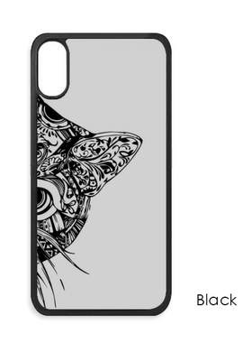 适用于iPhone黑色猫头像动物Xr手机壳max手机保护套678plus硅胶11