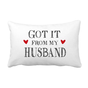 老公给我的礼物英文抱枕靠枕腰枕沙发靠垫双面含芯礼物安全午睡