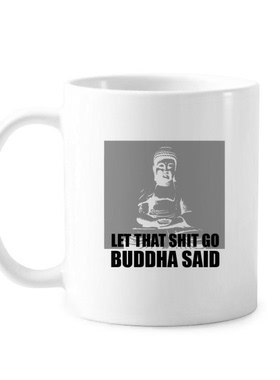 佛祖说LetShitGo创意潮牌陶瓷杯子白色马克杯牛奶杯水杯礼物