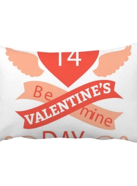 情人节14号红色爱心翅膀抱枕靠枕腰枕沙发靠垫双面含芯礼物