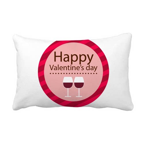 粉色圆形情人节高脚杯抱枕靠枕腰枕沙发靠垫双面含芯礼物安全午睡