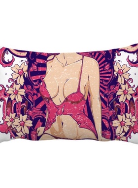 大胸女郎美丽美女D罩杯抱枕靠枕腰枕沙发靠垫双面含芯礼物茶道